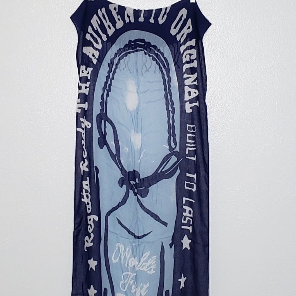 Sperry Topsider Navy & White Regatta Boat Blanket Scarf NWT NEW Fringe Coastal - Picture 3 of 6